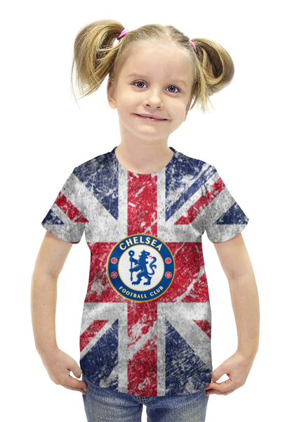 Заказать детскую футболку в Москве. Футболка с полной запечаткой для девочек Челси от kenny - готовые дизайны и нанесение принтов.