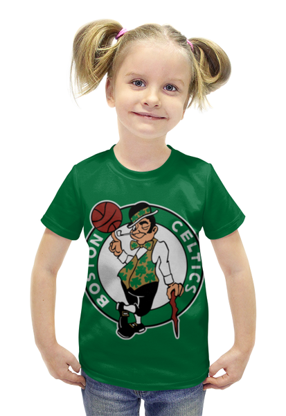 Заказать детскую футболку в Москве. Футболка с полной запечаткой для девочек Boston Celtics NBA от Broadway music - готовые дизайны и нанесение принтов.