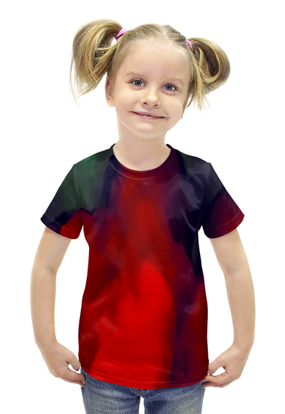 Заказать детскую футболку в Москве. Футболка с полной запечаткой для девочек Абстрактные краски от THE_NISE  - готовые дизайны и нанесение принтов.
