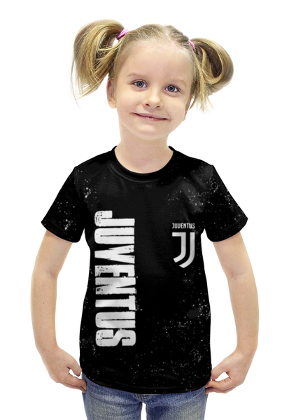 Заказать детскую футболку в Москве. Футболка с полной запечаткой для девочек JUVENTUS SPORT от weeert - готовые дизайны и нанесение принтов.