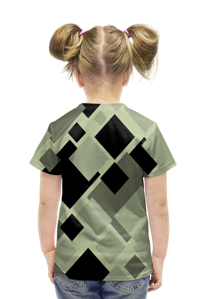 Заказать детскую футболку в Москве. Футболка с полной запечаткой для девочек Ромбы от THE_NISE  - готовые дизайны и нанесение принтов.