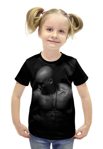 Заказать детскую футболку в Москве. Футболка с полной запечаткой для девочек 2pac - Тупак от skynatural - готовые дизайны и нанесение принтов.