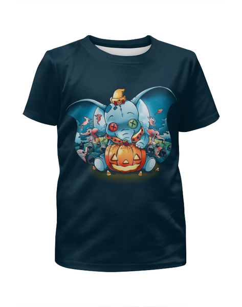 Заказать детскую футболку в Москве. Футболка с полной запечаткой для девочек Halloween от T-shirt print  - готовые дизайны и нанесение принтов.