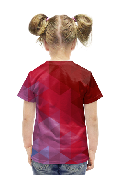 Заказать детскую футболку в Москве. Футболка с полной запечаткой для девочек Полигональный Волк от Andrew Zaycev - готовые дизайны и нанесение принтов.