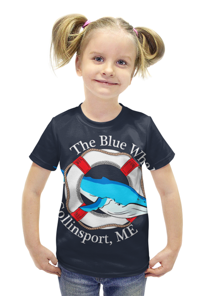 Заказать детскую футболку в Москве. Футболка с полной запечаткой для девочек The blue whale  от ПРИНТЫ ПЕЧАТЬ  - готовые дизайны и нанесение принтов.