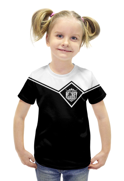 Заказать детскую футболку в Москве. Футболка с полной запечаткой для девочек ХОККЕЙ!!! от Алексс Неро - готовые дизайны и нанесение принтов.