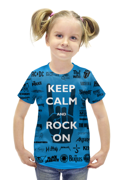 Заказать детскую футболку в Москве. Футболка с полной запечаткой для девочек Keep Calm от aleks_say - готовые дизайны и нанесение принтов.