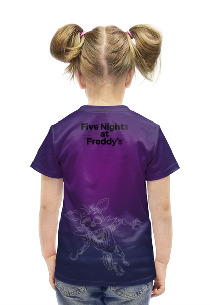 Заказать детскую футболку в Москве. Футболка с полной запечаткой для девочек Пять Ночей с Фредди от balden - готовые дизайны и нанесение принтов.