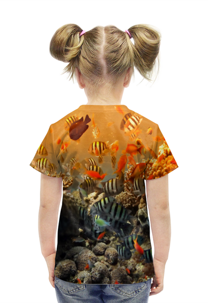 Заказать детскую футболку в Москве. Футболка с полной запечаткой для девочек Рыбки от THE_NISE  - готовые дизайны и нанесение принтов.