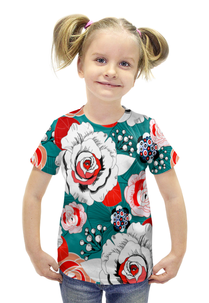 Заказать детскую футболку в Москве. Футболка с полной запечаткой для девочек Fashion Flower от THE_NISE  - готовые дизайны и нанесение принтов.