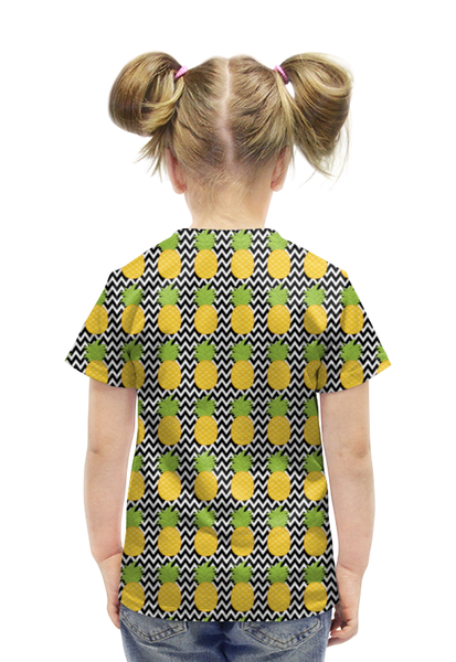 Заказать детскую футболку в Москве. Футболка с полной запечаткой для девочек Ананасы от ПРИНТЫ ПЕЧАТЬ  - готовые дизайны и нанесение принтов.