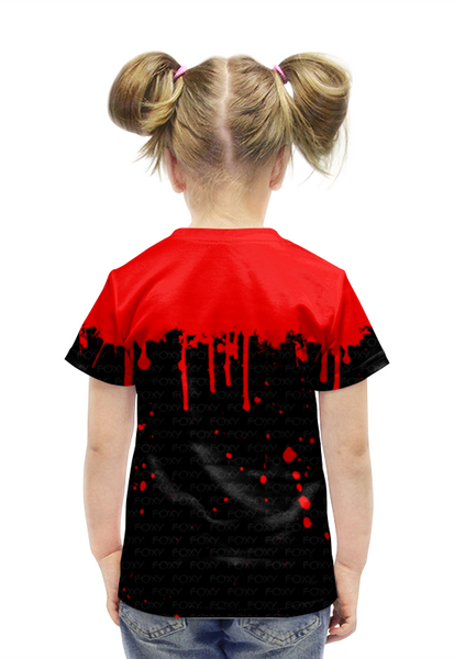 Заказать детскую футболку в Москве. Футболка с полной запечаткой для девочек FNAF - Foxy от weeert - готовые дизайны и нанесение принтов.