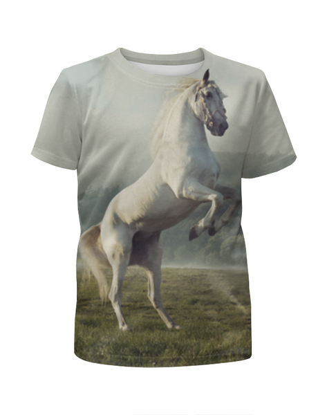 Заказать детскую футболку в Москве. Футболка с полной запечаткой для девочек Лошадь от THE_NISE  - готовые дизайны и нанесение принтов.