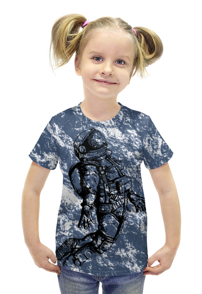 Заказать детскую футболку в Москве. Футболка с полной запечаткой для девочек SPACE OPEN !!! от Алексс Неро - готовые дизайны и нанесение принтов.