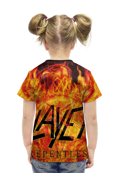 Заказать детскую футболку в Москве. Футболка с полной запечаткой для девочек Slayer Repentless 2015 (1) от Илья - готовые дизайны и нанесение принтов.