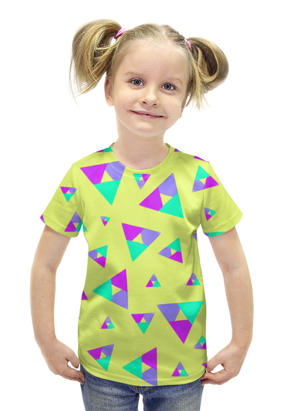 Заказать детскую футболку в Москве. Футболка с полной запечаткой для девочек Треугольник 1 от valezar - готовые дизайны и нанесение принтов.