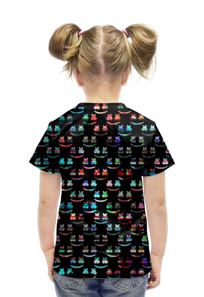 Заказать детскую футболку в Москве. Футболка с полной запечаткой для девочек Marshmello Fortnite от THE_NISE  - готовые дизайны и нанесение принтов.