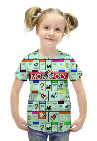 Заказать детскую футболку в Москве. Футболка с полной запечаткой для девочек MONOPOLY от balden - готовые дизайны и нанесение принтов.