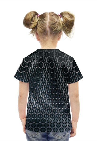 Заказать детскую футболку в Москве. Футболка с полной запечаткой для девочек Пчелиные соты от Alexander Mikhalkin - готовые дизайны и нанесение принтов.
