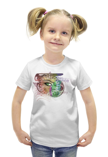 Заказать детскую футболку в Москве. Футболка с полной запечаткой для девочек Женский глаз на абстрактном фоне. от Zorgo-Art  - готовые дизайны и нанесение принтов.