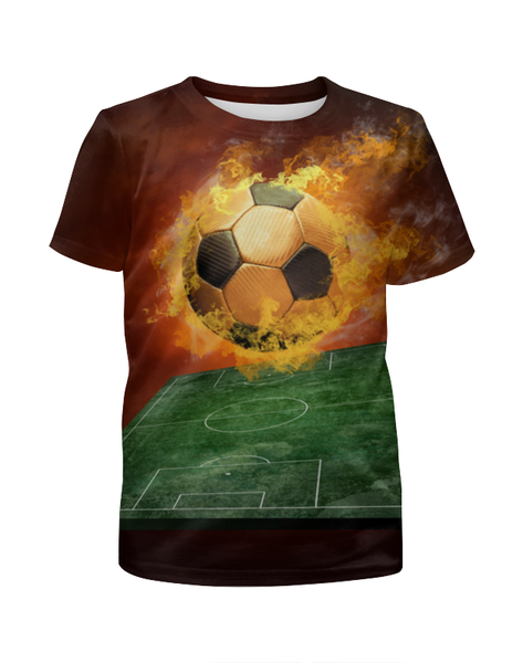 Заказать детскую футболку в Москве. Футболка с полной запечаткой для девочек Футбол от kenny - готовые дизайны и нанесение принтов.