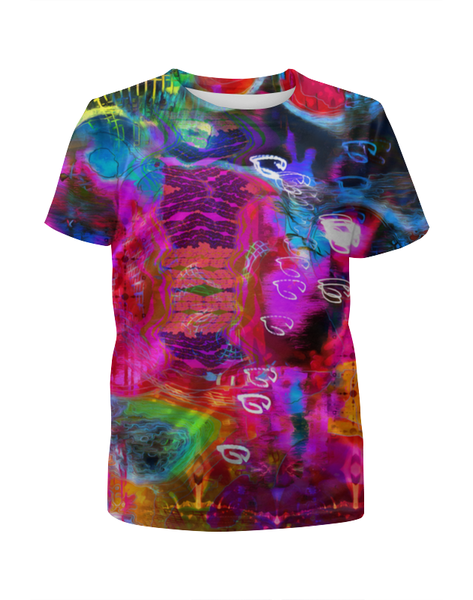 Заказать детскую футболку в Москве. Футболка с полной запечаткой для девочек Abstract Raster 372 от Мастер Спектр - готовые дизайны и нанесение принтов.