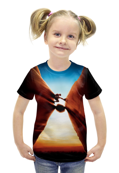 Заказать детскую футболку в Москве. Футболка с полной запечаткой для девочек 127 часов от skynatural - готовые дизайны и нанесение принтов.