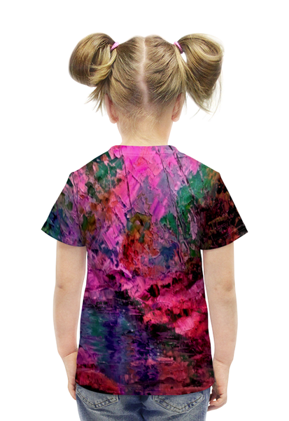 Заказать детскую футболку в Москве. Футболка с полной запечаткой для девочек Краски лета от THE_NISE  - готовые дизайны и нанесение принтов.