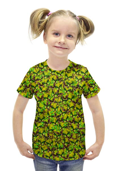 Заказать детскую футболку в Москве. Футболка с полной запечаткой для девочек Ornithoptera от Shdomon - готовые дизайны и нанесение принтов.