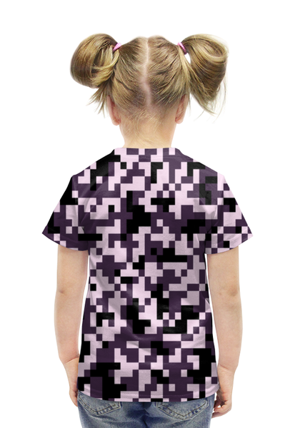 Заказать детскую футболку в Москве. Футболка с полной запечаткой для девочек Pink Pixel от THE_NISE  - готовые дизайны и нанесение принтов.