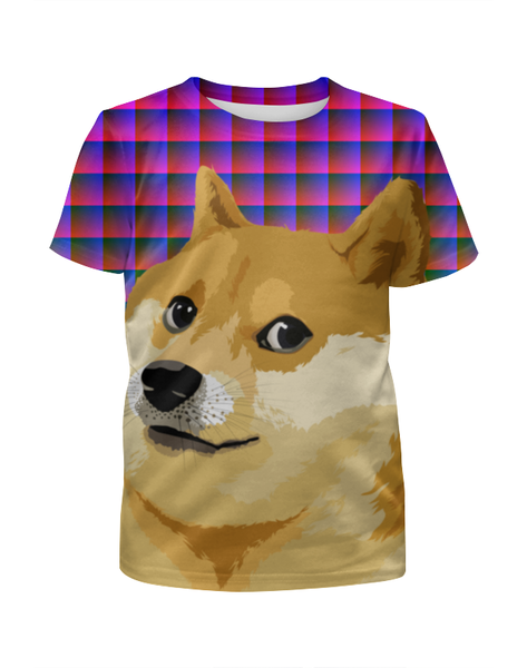Заказать детскую футболку в Москве. Футболка с полной запечаткой для девочек DOGE DOGE от Jimmy Flash - готовые дизайны и нанесение принтов.