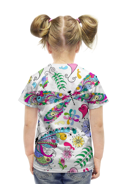 Заказать детскую футболку в Москве. Футболка с полной запечаткой для девочек Стрекоза от Никита Коледенков - готовые дизайны и нанесение принтов.