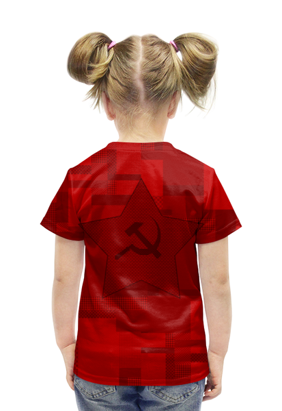 Заказать детскую футболку в Москве. Футболка с полной запечаткой для девочек Советский союз от gopotol - готовые дизайны и нанесение принтов.