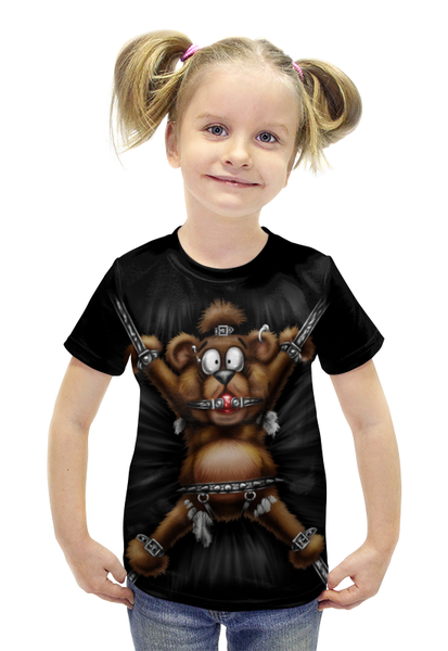 Заказать детскую футболку в Москве. Футболка с полной запечаткой для девочек Bear Bondage от Leichenwagen - готовые дизайны и нанесение принтов.