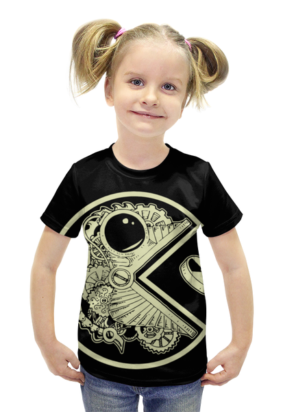 Заказать детскую футболку в Москве. Футболка с полной запечаткой для девочек Pac-man от BJ Shop - готовые дизайны и нанесение принтов.