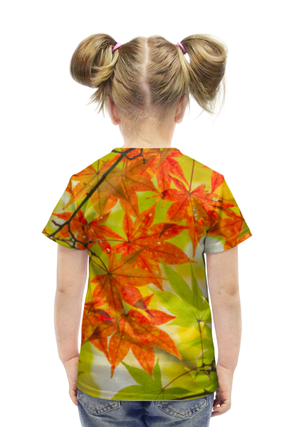 Заказать детскую футболку в Москве. Футболка с полной запечаткой для девочек  Осень от THE_NISE  - готовые дизайны и нанесение принтов.