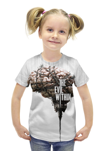 Заказать детскую футболку в Москве. Футболка с полной запечаткой для девочек The Evil Within от skynatural - готовые дизайны и нанесение принтов.