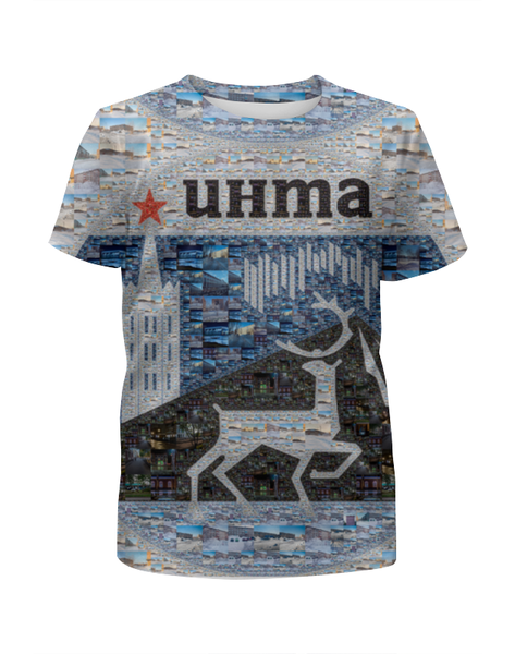 Заказать детскую футболку в Москве. Футболка с полной запечаткой для девочек Инта-Коллаж от ROMARIO-STUDIO - готовые дизайны и нанесение принтов.