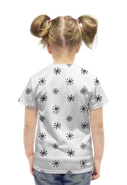 Заказать детскую футболку в Москве. Футболка с полной запечаткой для девочек Новогодняя  от Print design  - готовые дизайны и нанесение принтов.
