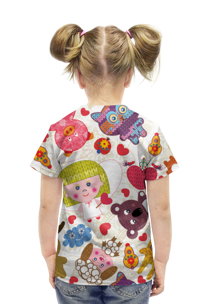 Заказать детскую футболку в Москве. Футболка с полной запечаткой для девочек Игрушки от Ирина - готовые дизайны и нанесение принтов.