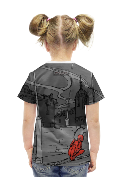 Заказать детскую футболку в Москве. Футболка с полной запечаткой для девочек Angel or Demon от Pinky-Winky - готовые дизайны и нанесение принтов.