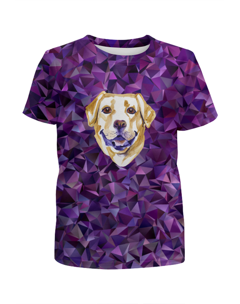 Заказать детскую футболку в Москве. Футболка с полной запечаткой для девочек  Собака от THE_NISE  - готовые дизайны и нанесение принтов.