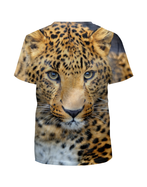 Заказать детскую футболку в Москве. Футболка с полной запечаткой для девочек Леопард от weeert - готовые дизайны и нанесение принтов.