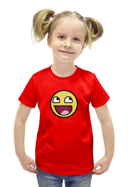 Заказать детскую футболку в Москве. Футболка с полной запечаткой для девочек smile от THE_NISE  - готовые дизайны и нанесение принтов.
