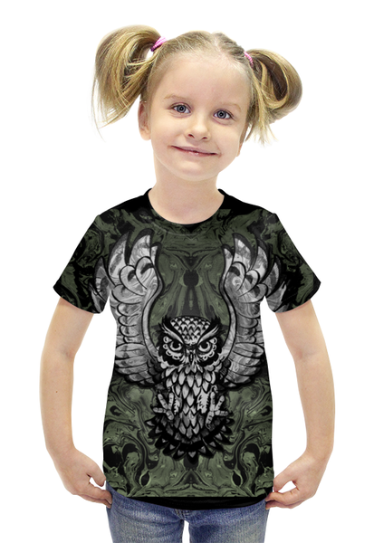 Заказать детскую футболку в Москве. Футболка с полной запечаткой для девочек Ночной охотник от Галада - готовые дизайны и нанесение принтов.