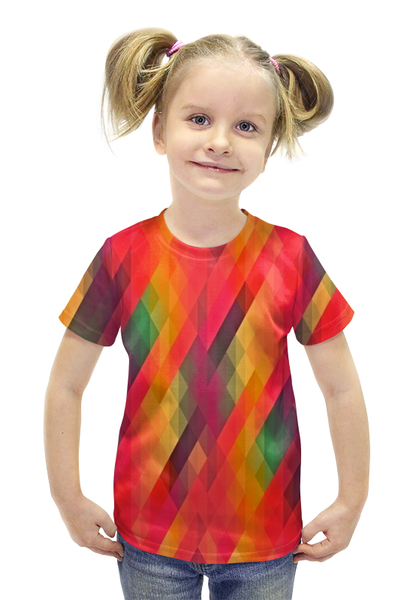 Заказать детскую футболку в Москве. Футболка с полной запечаткой для девочек Многоцветный от THE_NISE  - готовые дизайны и нанесение принтов.
