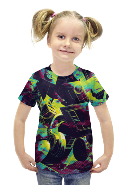 Заказать детскую футболку в Москве. Футболка с полной запечаткой для девочек inventory от Niq=D - готовые дизайны и нанесение принтов.