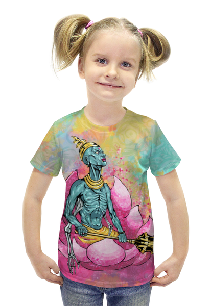 Заказать детскую футболку в Москве. Футболка с полной запечаткой для девочек Вишну от bloodrabbit - готовые дизайны и нанесение принтов.