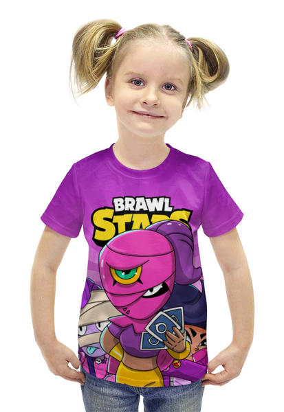Заказать детскую футболку в Москве. Футболка с полной запечаткой для девочек BRAWL STARS TARA от geekbox - готовые дизайны и нанесение принтов.