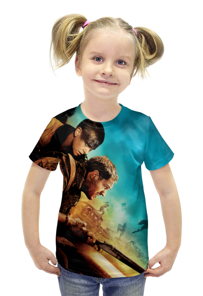 Заказать детскую футболку в Москве. Футболка с полной запечаткой для девочек Безумный Макс от skynatural - готовые дизайны и нанесение принтов.